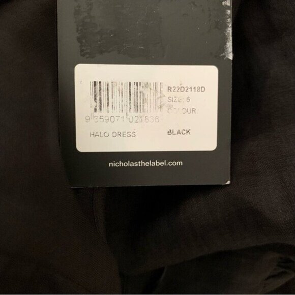 NWT Nicholas Halo Collared Halter Neck Backless Maxi Dress Black size 6 - Picture 8 of 13